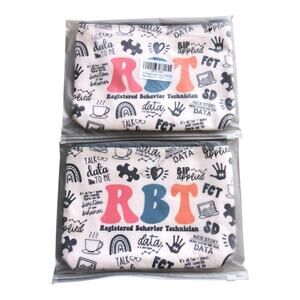 Lot of 2 GJTIM RBT Registered Behavior Technician Gift Therapist Zipper Pouch
